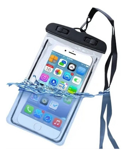 Capa Case De Celular A Prova D'água Piscina Praia Protecao Cor Preto Liso