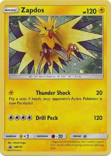 Zapdos Sm145 Holo Promo Pokemon Tcg