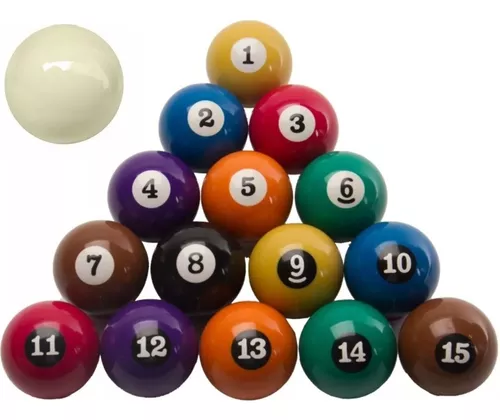 Kit Jogo De Bola Sinuca Para Bilhar / Snooker 54mm Numeradas