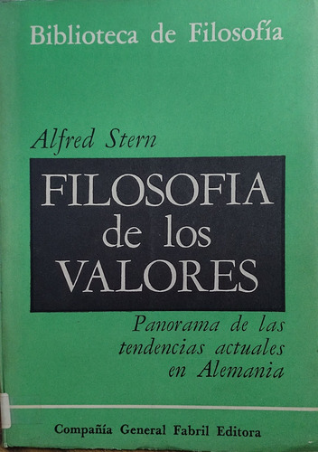 Filosofía De Los Valores - Alfred Stern