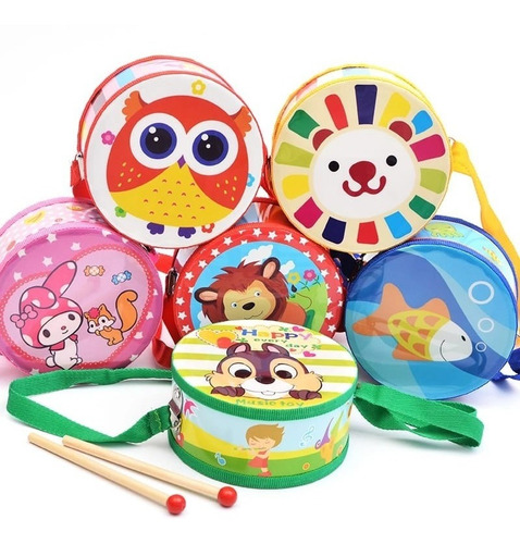 Tambor  Musical Madera Para Niños Y Bebés