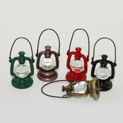 Casa De Muñecas Lámpara De Aceite Retro Miniatura Rojo
