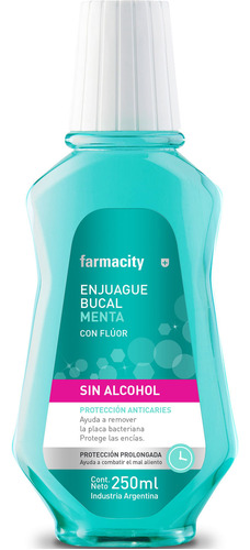 Enjuague Bucal Farmacity Sin Alcohol Sabor Menta X 250 Ml