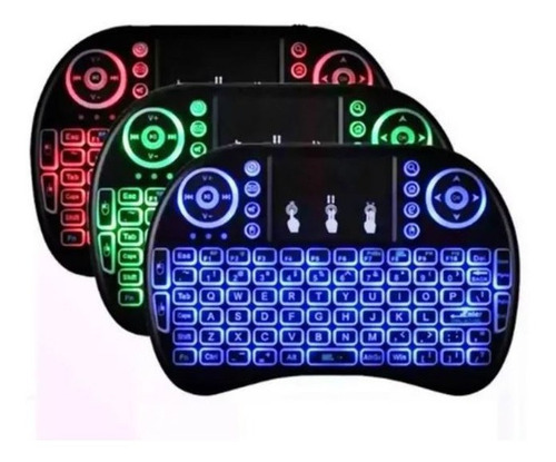 Mini Teclado Iluminado Controle Sem Fio P Smart Tv Box