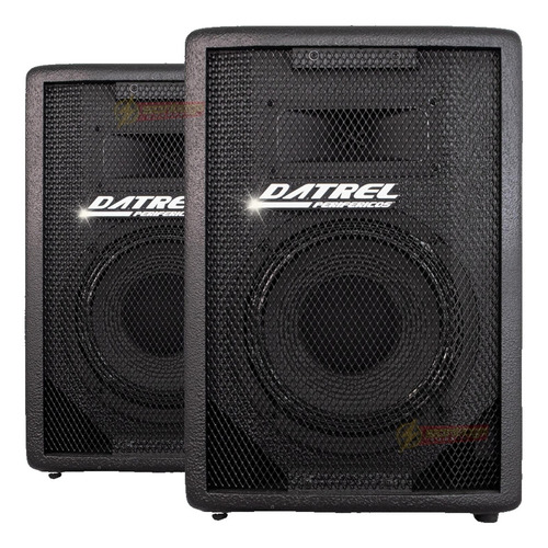 2 Caixa De Som Passiva Acustica 300w Rms Alto Falante Datrel Cor Preto