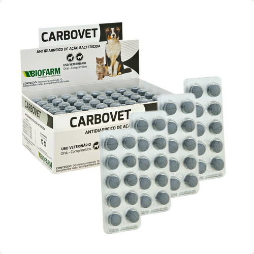 Carbovet Kit Com 40 Comp - Biofarm - Blister E Bula