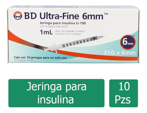 Bd Ultra Fine Caja Con 10 Jeringas De 31 G X 6 Mm