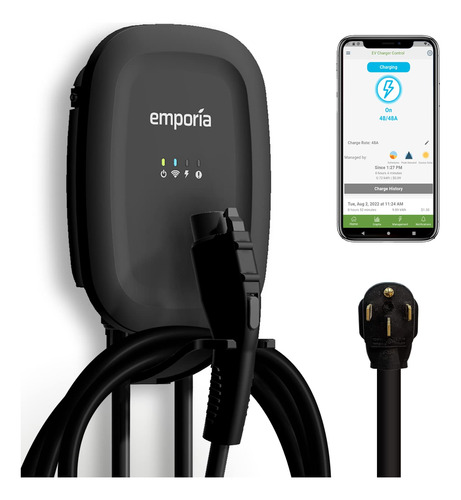 Emporia Cargador Ev Nivel 2, 48 Amperios Para Interiores Y E