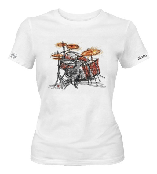 Camiseta Batería Instrumento Musical Inp Hombre Ink 