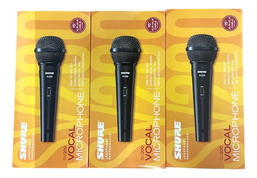 Microfono Shure Sv200 Tripack 3 Microfonos 3 Cables Xlr-xlr