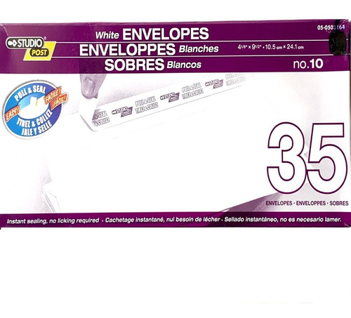 Sobres Blancos De Papel 35 Unidades Studiopost H4p-blanco