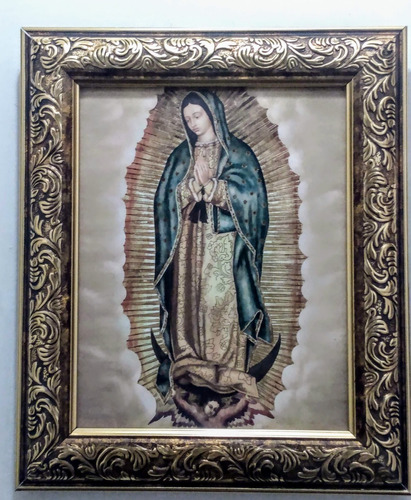 Virgen De Guadalupe M En Marco Dorado A 30 X 25 Cms.