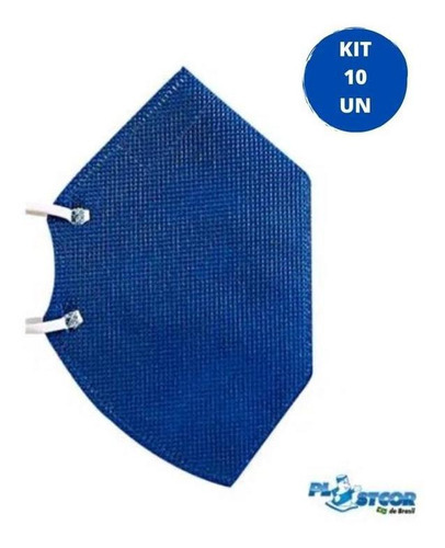 Kit 10 Respirador Ecoar Pff3 Sem Valvula Cor Azul Desenho do tecido peça semifacial filtrante para partículas