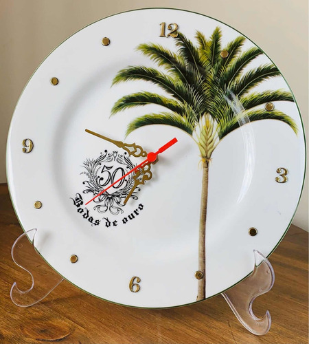 Imagem 1 de 4 de Relógio Bodas De Ouro 50 Anos Casamento 27cm