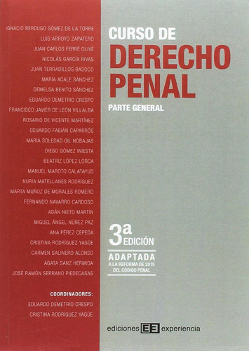 Curso De Derecho Penal: Parte General, 3ª Edición / Luis Arr