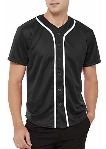 Imagen 3 de 6 de Toptie Hombres Baseball Jersey Button De La Línea De Abajo C