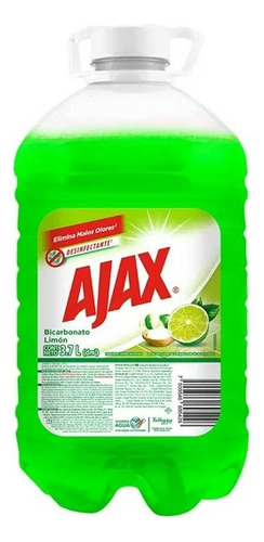 2 Pzs Limpiador Multiusos Ajax Bicarbonato Líquido Limón 3.7