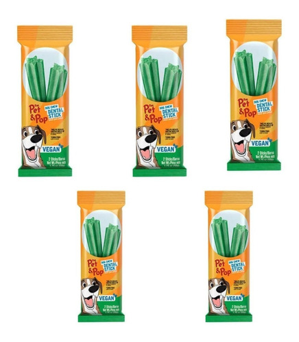 Mon Ami Pet & Pop Stick Vegan Dental 50gr X 5un Snack Perro