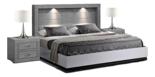 Recamara Valentina 3 Piezas - Gris Këssa Muebles. Color Gris Claro