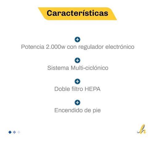 Imagen 2 de 10 de Aspiradora Liliana La120 Multi Ciclónica Filtro Hepa 2000w