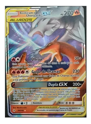 Card Pokemon Reshiram E Charizard Gx