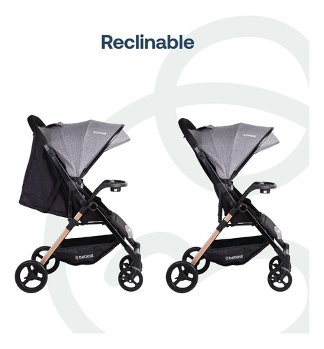 Carriola Infantil BB2200QB100G Reversible Reclinable Gris Bebesit