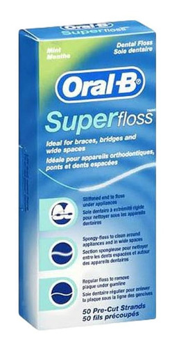 Fio Dental Oral B Super Floss De Menta -  50 Fios