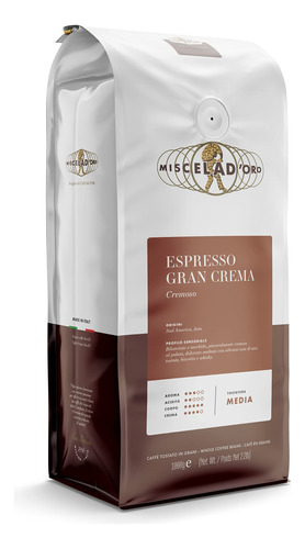 Miscela Doro Granos Espresso Gran Crema - 2.2 Lb