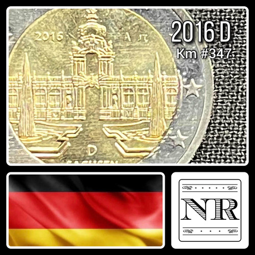 Alemania - 2 Euros - Año 2016 D - Km #347 - Sachsen