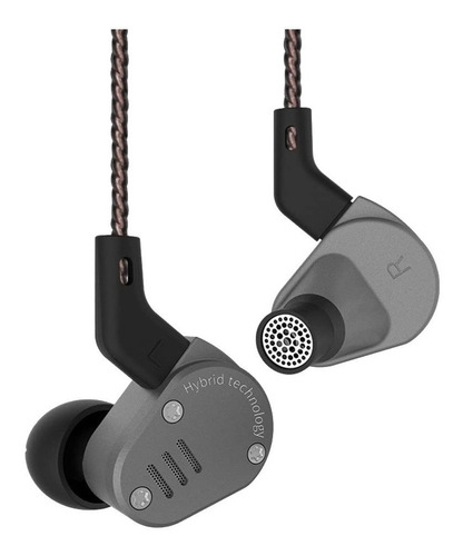 Audífonos in-ear KZ ZSA with mic gris y negro