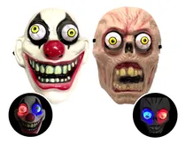 Comprar Paquete De 2 Máscaras Led - Payaso Y Zombie - Ojos Saltones
