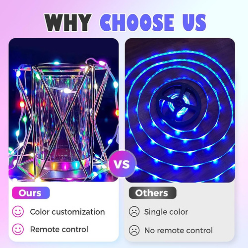 F 20m Smart String Lights Con Controles Remotos Para Fiesta