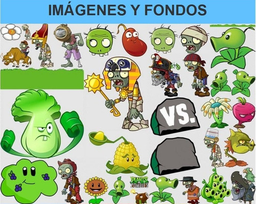Kit Imprimible Candy Bar Plantas Vs Zombies Fiesta 3x1