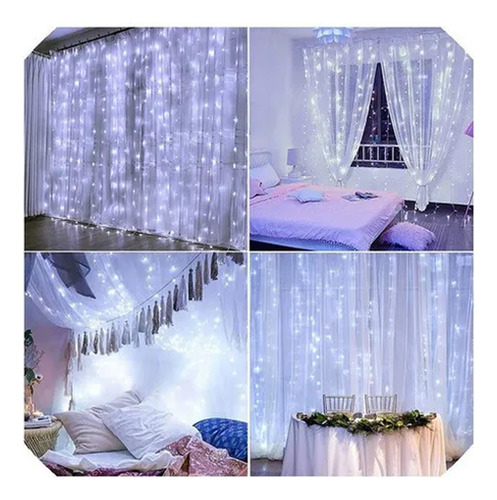 Kit Cortina 200 Led Casamento De 3 X 2 M, 3 Unidades