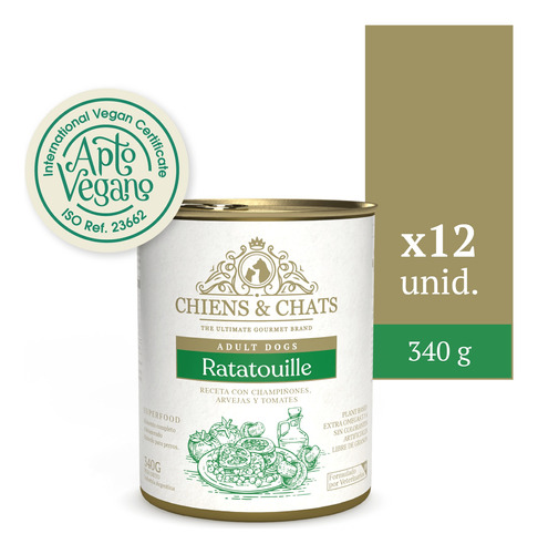 Chiens & Chats Ratatouille - Alimento Húmedo Para Perros X12