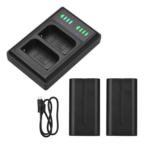 Kit Cargador 2200mah Np-fm500h Led 7.4v Baterías Pantalla