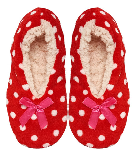 Pantuflas Cerradas Corderito Piel Peluche Mujer Niñas