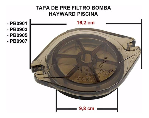 Tapa De Pre Filtro Bomba Repuesto Piscina Piscineria