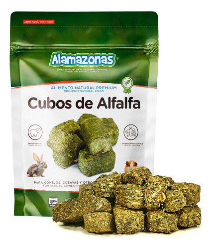 Kit 2 Cubos De Alfalfa Snack Conejo 500g Rabbit Alamazonas