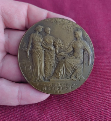 Medalla Del Centenario Argentino 1810 1910 Lefebvre (Usado)