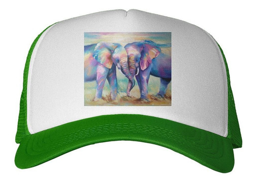 Gorra Elefantes Juntos Pintura Art