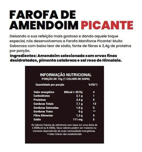 Imagem 3 de 3 de Farofa De Amendoim Low Carb Sabor Picante - 250g