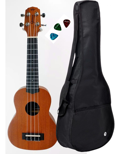 Ukulele Soprano Acoustik Guk-21 Ws+ Capa + Paletas