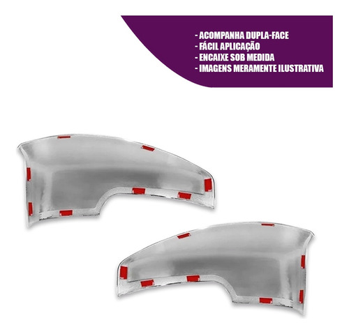Par Aplique Capa Cromada P/ Retrovisor Ecosport 2017 C/pisca