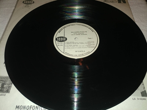 Lp Carlos Argentino Con La Sonora Matancera Yo Canto Para Ti (Usado)