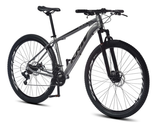 Bicicleta Aro 29 Krw Alumínio 21v Suspensão Freio Disco X41 Cor Grafite/Preto Fosco