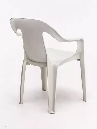 Conjunto de Mesa com Poltrona Spazio cor Branca - Rei do Plástico