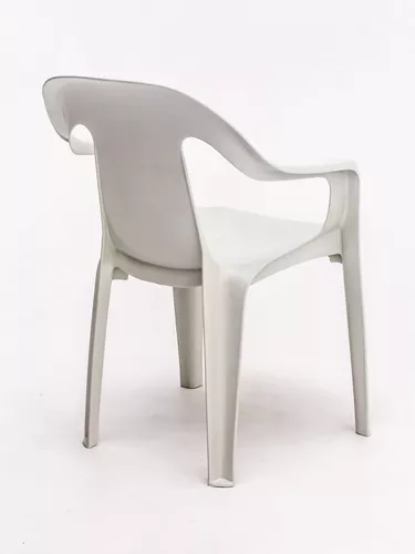 Conjunto de 1 Mesa com 4 Cadeiras sem Braço Branco Gelo REI DO PLÁSTICO