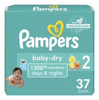 Pampers Baby Dry - Pañales Etapa 2, 37 Piezas. Para Bebés De