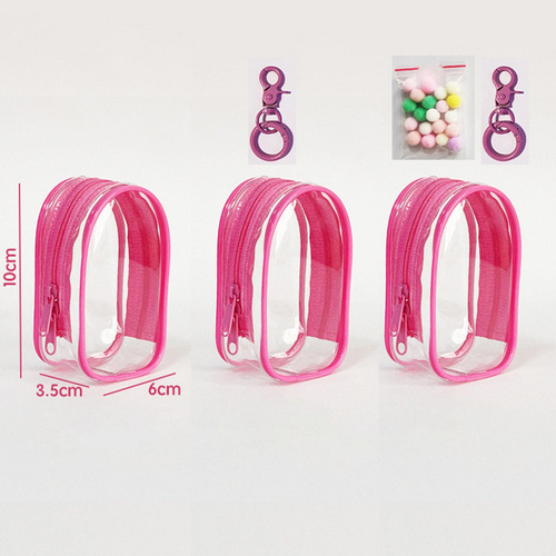 3 Mini Estuche De Transporte Para Muñeca De Pvc Con Rosa